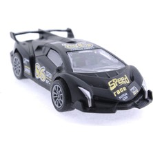 MEGA Die Cast Çek Bırak Metal Siyah Yarış Arabası 86