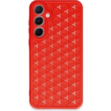 Asa Store Samsung Galaxy A35 5g Kılıf Petek Silikon Kapak - Kırmızı