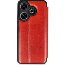 Asa Store Xiaomi Redmi 13 4g Kılıf Flip Cover - Kırmızı