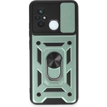 Asa Store Xiaomi Redmi 12C Kılıf Pars Lens Yüzüklü Silikon - Yeşil
