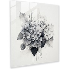 Popcasso Hortensia Karışık Medya Temperli Cam Tablo - Hortensia Fotoğrafçılığıyla Tasarlanmış Cam Duvar Tablosu