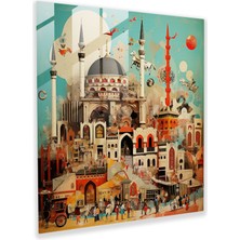 Popcasso Kültürel Renkli Cam Tablo Hayalperest Koleksiyon Sanat Eseri Cam Duvar Tablosu