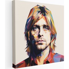 Popcasso Kurt Cobain Geometrik Cam Tablo - Modern Tasarım ile Geometrik Şekiller