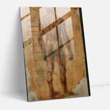 Popcasso Raffaello Sanzio Modern Sanat Insan Anatomi Cam Tablo Duvar Tablosu