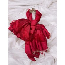 Yılday Gür Butik Hint Ipeği Şal - Hint Ipeği Kırmızı Şal