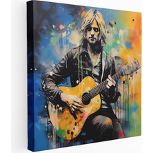Popcasso Kurt Cobain Modern Cam Tablo - Müzikal Füzyon Tasarımı