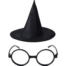 Asa Store Harry Potter Büyücü Şapkası ve Harry Potter Büyücü Gözlüğü Siyah Renk