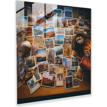 Popcasso Eski Kartpostal Nostaljisi Temperli Cam Tablo - Nostalji Temalı Cam Duvar Tablosu