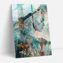 Popcasso Frida Kahlo Tarzı Temperli Cam Tablo - Frida Kahlo Eserlerinden Ilham Alınmış Dekoratif Görsel
