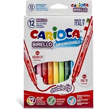 Carioca Bırello Süper Yıkanabilir Çift Taraflı Keçeli Boya Kalemi 12’li