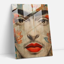 Popcasso Frida Kahlo Tarzı Cam Tablo - Frida Kahlo Eserleri Duvar Dekorasyonu