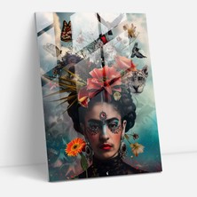 Popcasso Frida Kahlo Tarzı Cam Duvar Tablosu - Frida Kahlo Temalı Dekoratif Cam Tablo