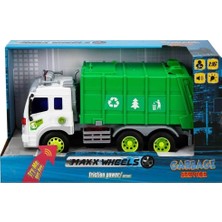 Sunman 13078 1:16 Maxx Wheels Sesli ve Işıklı Geri Dönüşüm Kamyonları