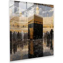 Popcasso Fotogerçekçi Cam Tablo - Kaaba Temalı Duvar Dekorasyonu