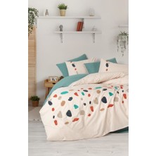 Cotton Box Puff Nakışlı Ranforce Çift Kişilik Nevresim Takımı Gaja Mint
