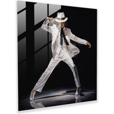 Popcasso Güncel Michael Jackson Cam Tablo - Modern Sanat Tarzında Cam Tablo