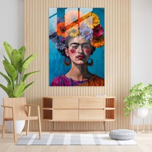 Popcasso Frida Kahlo Tarzı Temperli Cam Tablo - Modern Sanat Eserleri ile Ev Dekorasyonu