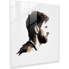 Popcasso Minimalist Messi Cam Tablo - Lionel Messi Modern Sanat Duvar Tablosu