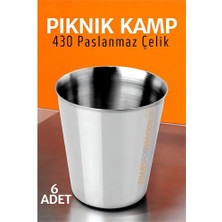 Senka Hsnet Paslanmaz Çelik Bardak Seti Kamp Piknik Bardağı 6 Adet