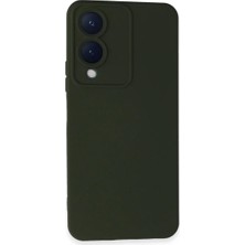 Asa Store Vivo Y17S Kılıf Nano Içi Kadife Silikon - Koyu Yeşil