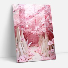 Popcasso Temperli Cam Tablo Origami Bahçe Manzarası