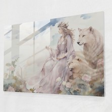 Popcasso Masalsı Yunan Mitolojisi Cam Tablosu: Mitolojik Hayalperest Atmosfer Için Illüstrasyon ile Modern Sanat Tablosu