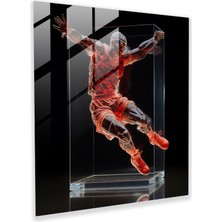 Popcasso Michael Jordan Modern Cam Tablo - Dekoratif Cam Duvar Tablosu