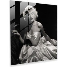 Popcasso Klasik Marilyn Monroe Temperli Cam Tablo - Marilyn Monroe Modern Sanat Tasarımı