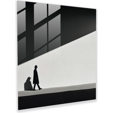 Popcasso Gölge Içinde Minimalist Esrarengiz Figür Temperli Cam Tablo - Pulp Fiction Temalı Gerilim Modern Sanat