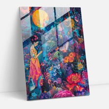 Popcasso Frida Kahlo Tarzı Temperli Cam Tablo - Modern Sanat Temalı Eserler