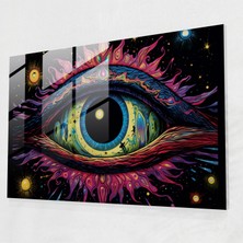 Popcasso Esoterizm Temalı Cam Tablo - Psikedelik Algı - Illuminati Görseli ile Dekoratif Duvar Sanatı
