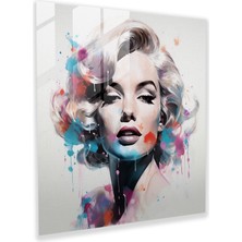 Popcasso Efsane Güzellik: Marilyn Monroe Temperli Cam Tablo - Modern Sanat ile Uzun Süreli Dekorasyon Seçeneği.