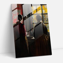 Popcasso Johannes Vermeer Temalı Cam Duvar Tablosu - Ev Dekorasyonu Için Galeri Seçeneği