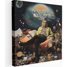 Popcasso Kurt Cobain Gerçeküstü Temperli Cam Tablo - Mistik Duvar Dekorasyonu