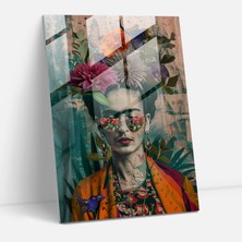 Popcasso Frida Kahlo Tarzı Cam Tablo Modern Sanat Dekorasyonu