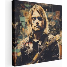 Popcasso Kurt Cobain Temalı Cam Tablo - Grunge Tarzı Sanat Eseri - Grunge Etkili Dekoratif Cam Tablo