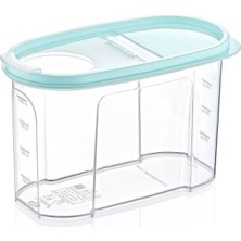 Veloxa 1.2 Litre Ölçü Çizelgeli Erzak Saklama Kabı - Pastel Renkli Pratik Kuru Gıda Kutusu Mavi 42