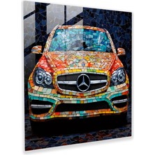 Popcasso Mercedes Temalı Cam Tablo - Cam Sanatı ile Evinizi Süsleyin