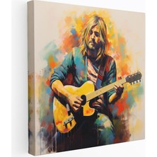Popcasso Kurt Cobain Soyut Dışavurumcu Sözler Cam Tablo - Cam Duvar Tablosu ile Farklı Bir Ev Dekorasyonu Seçeneği