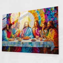 Popcasso Pop Art Cam Tablo - Isa'nın Son Akşam Yemeği Temalı Duvar Tablosu