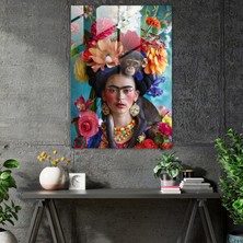 Popcasso Frida Kahlo Tarzı Temperli Cam Tablo - Frida Kahlo Eserleri Teması ile Şık Tasarım