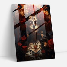 Popcasso Modern Sanat Canlı Kültür Cam Tablo - Los Muertos Temalı Duvar Dekorasyonu