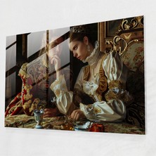 Popcasso Neoklasik Cam Tablo - Neoklasizm Temalı Modern Sanat Cam Tablosu