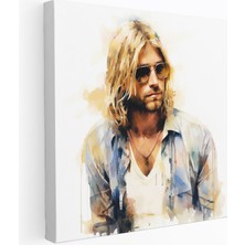 Popcasso Kurt Cobain Temperli Cam Tablo - Izlenimci Sanat - Dekoratif Duvar Tablosu