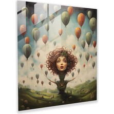 Popcasso Medusa Balon Tarlaları Temperli Cam Tablo - Oyunbaz Medusa Duvar Tablosu