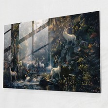 Popcasso Efsanevi Yaratıklar Temalı Temperli Cam Tablo - Pre-Raphaelite Brotherhood Modern Sanat Tasarımı