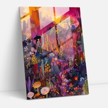 Popcasso Frida Kahlo Tarzı Modern Sanat Cam Tablo - Frida Kahlo Eserleri ile Dekoratif Duvar Tablosu