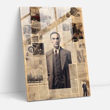 Popcasso Modern Sanat Oppenheimer Kolaj Cam Tablo Duvar Dekorasyonu