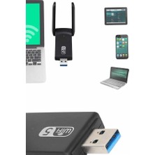 Calperia Mbps Wifi Alıcı Kablosuz Wifi Adaptörü Çift Band Çift Antenli