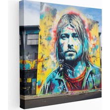 Popcasso Kurt Cobain Cam Tablo Sanatı - Mural Sanatı Sokak Sanatı